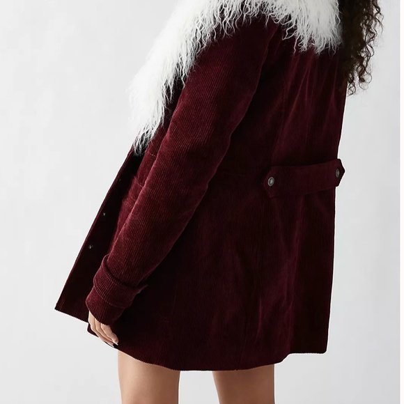 Free People Lady Lane Faux Fur Collar Jacket NWT sz XS 'Acai' - Picture 5 of 7
